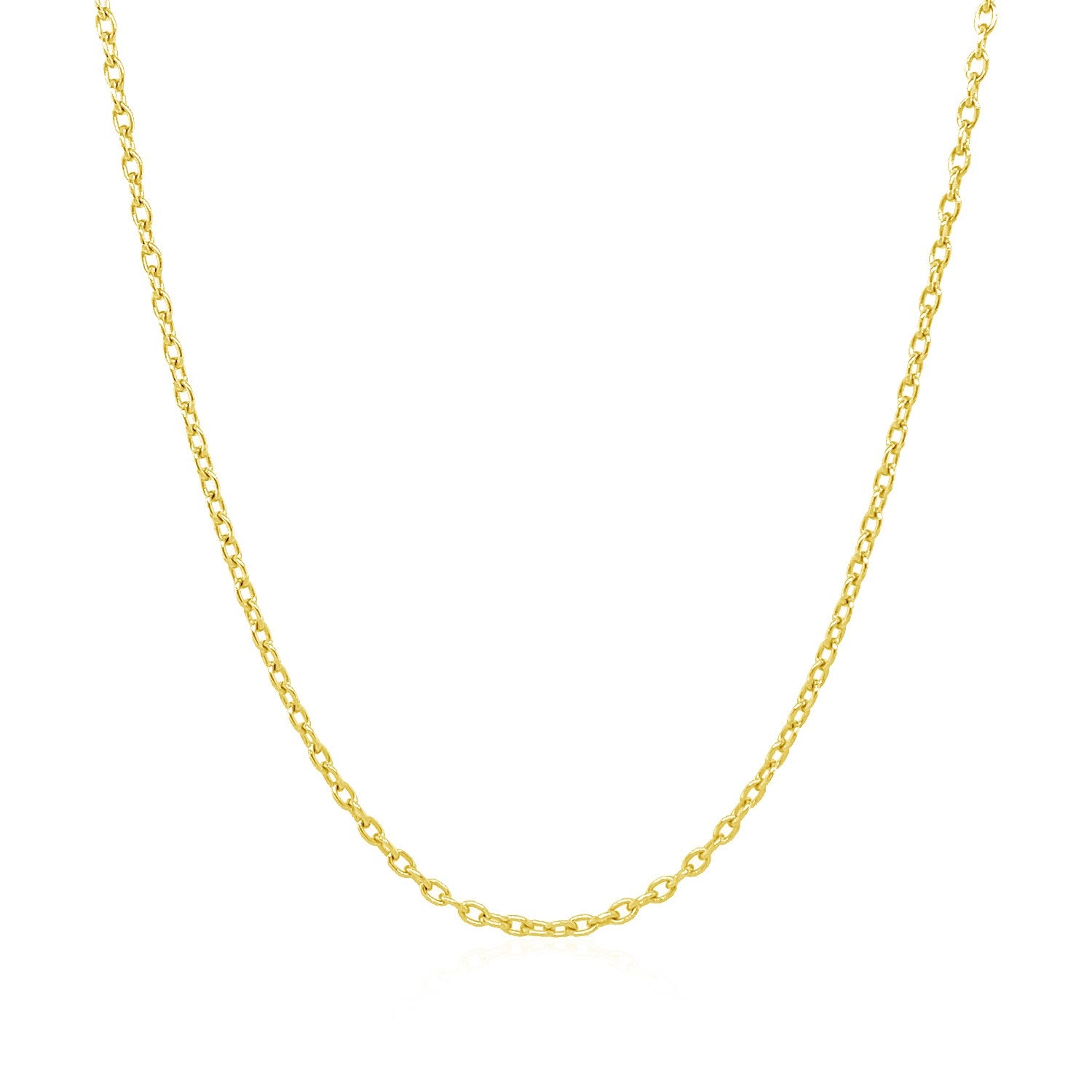 14k Yellow Gold Oval Cable Link Chain (1.50 mm) in a sleek high-contrast midnight luxury editorial style